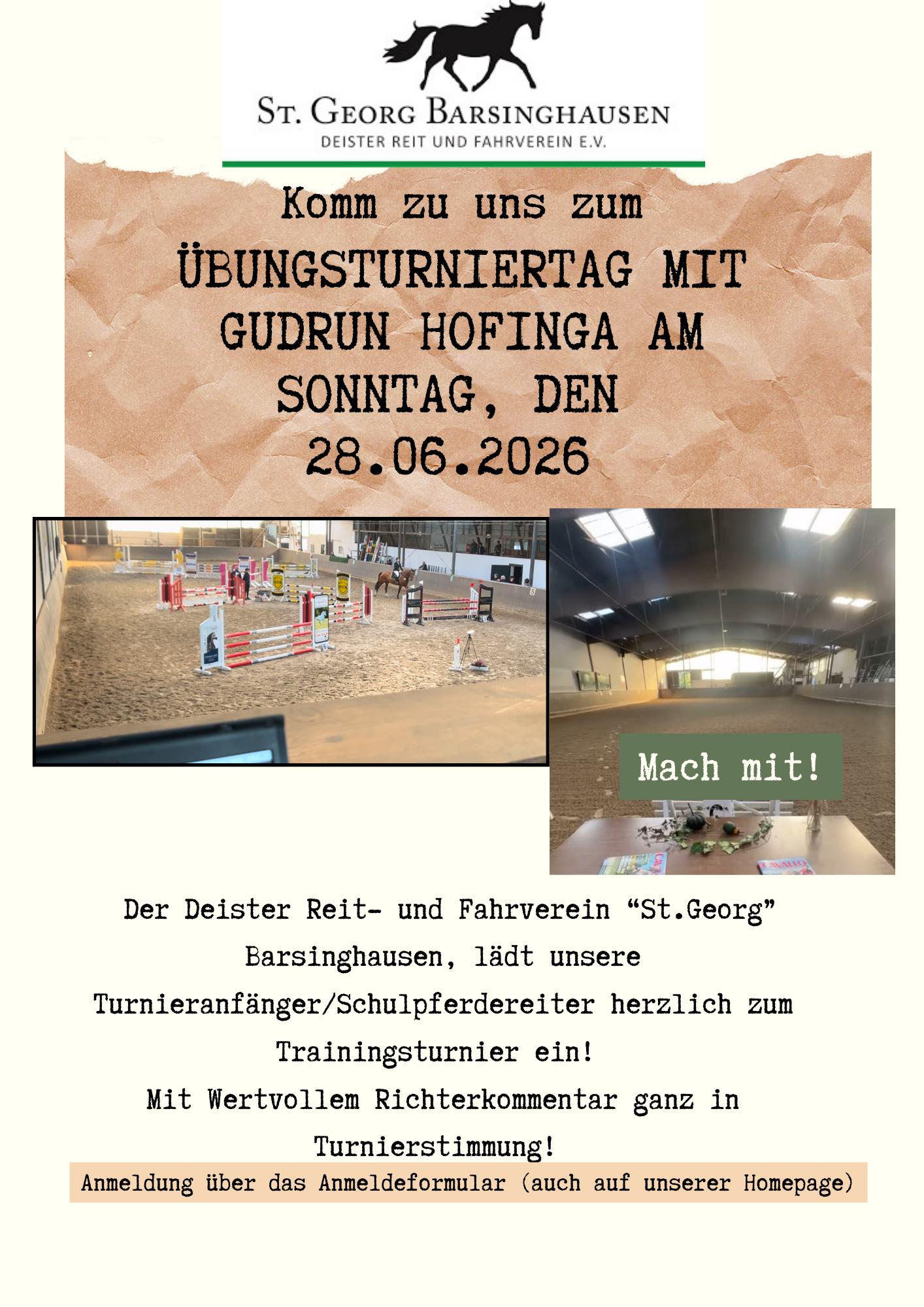 Plakat PSVSchulpferde Trainingstag28.06.2026